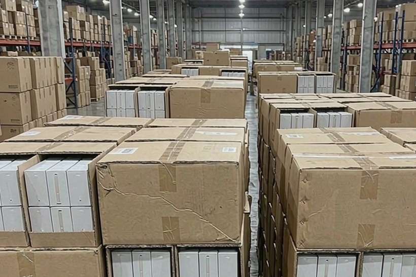 Restocking VapeCon e-liquid — container load